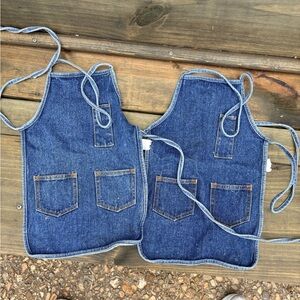 Two adorable denim aprons for kids